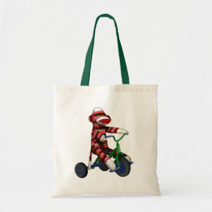 Tote Bag Sock Monkey Tricycle