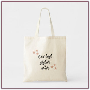 Tote Bag Soeur la plus froide noire et rose