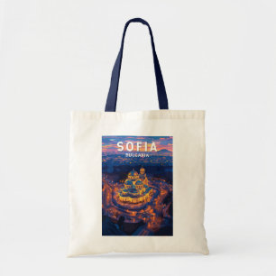 Tote Bag Sofia Bulgarie Illustration Voyage Art Vintage