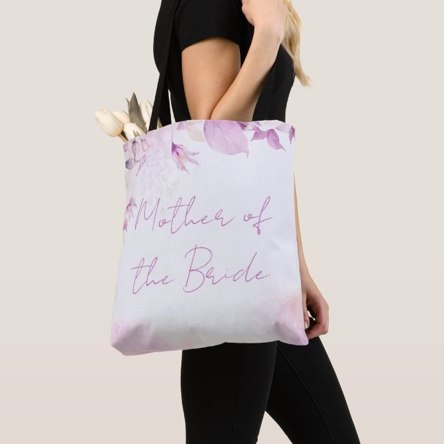 Tote Bag Soft rose moderne Boho Floral et Mariage Feuille (De près)