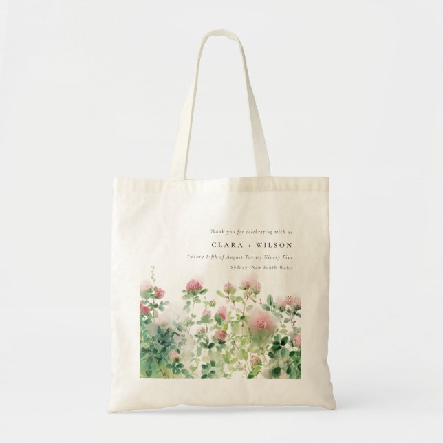 Tote Bag Soft Subtle Rose Aquarelle Floral Garden Mariage (Devant)