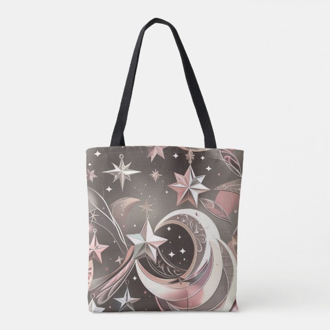 Tote Bag Soft Taupe Rose Moon Warm Neutral Aesthetic (Dos)