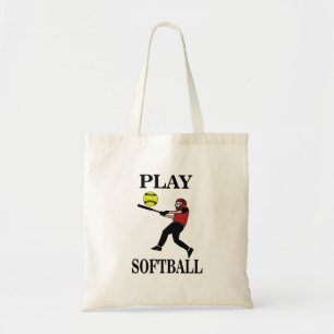 Tote Bag Softball Player Play Softball