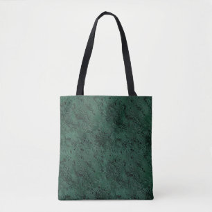 Tote Bag Soie Moire Petit Motif en Vert Forêt