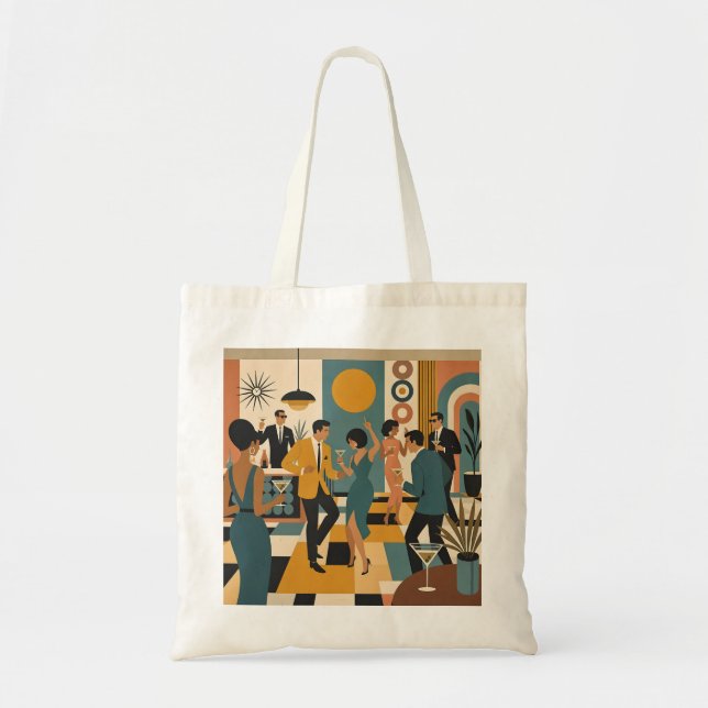 Tote Bag Soirée Dansante Martini du Milieu du Siècle (Devant)