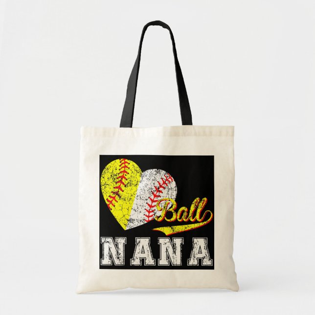 Tote Bag Soirée de baseball Soirée de balle Coeur Nana Fête (Devant)