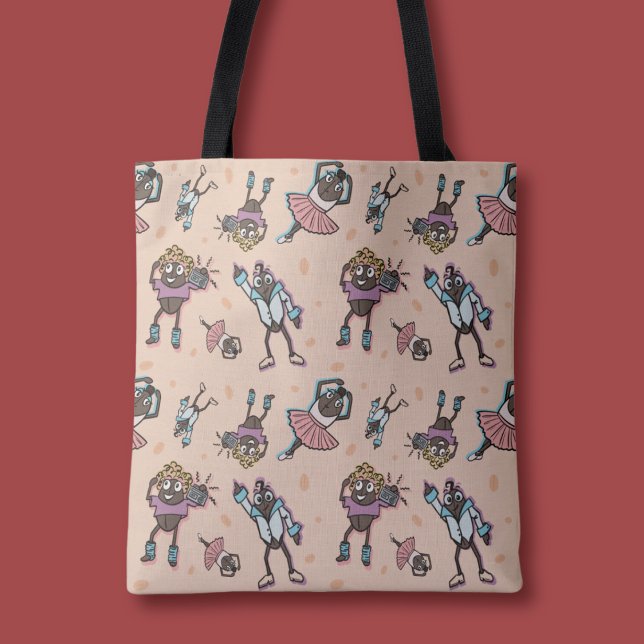 Tote Bag Soirée de danse au café caricaturale (Créateur téléchargé)