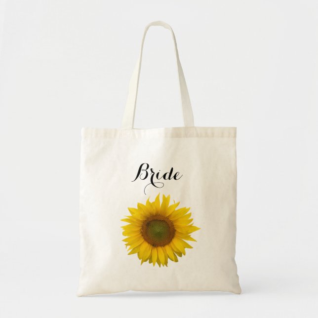 Tote Bag Soirée de mariage floral de la mariée de tournesol (Devant)