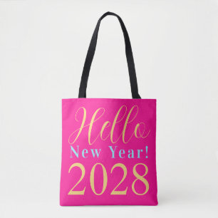 Tote Bag Soirée du Nouvel An rose vif