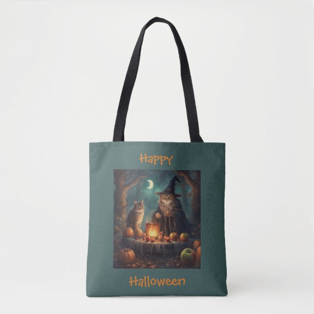 Tote Bag Soirée effrayante d'Halloween dans les bois (Devant)