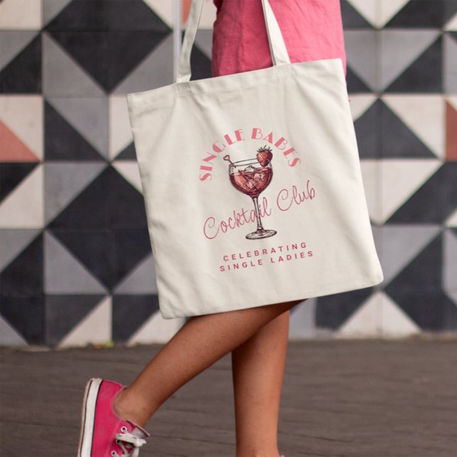 Tote Bag Soirée Filles Célibataires Rose Cocktail  (Créateur téléchargé)