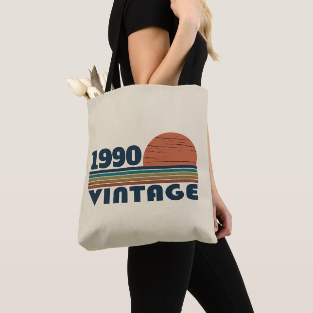 Tote Bag Soirée personnalisée vintage de 35 ans (De près)