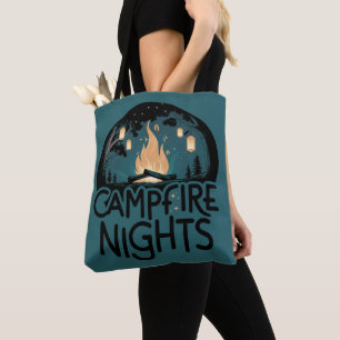 Tote Bag Soirs de feu de camp rustique aventure extérieure
