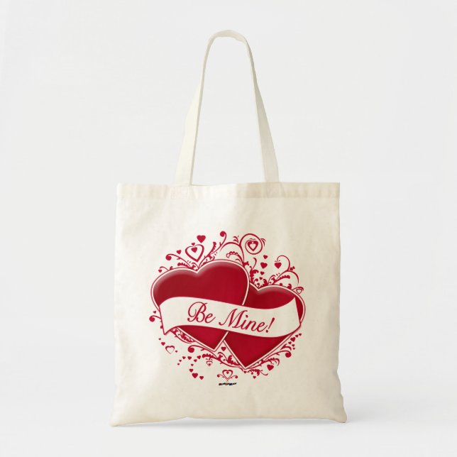 Tote Bag Sois À Moi ! Cœurs rouges (Devant)