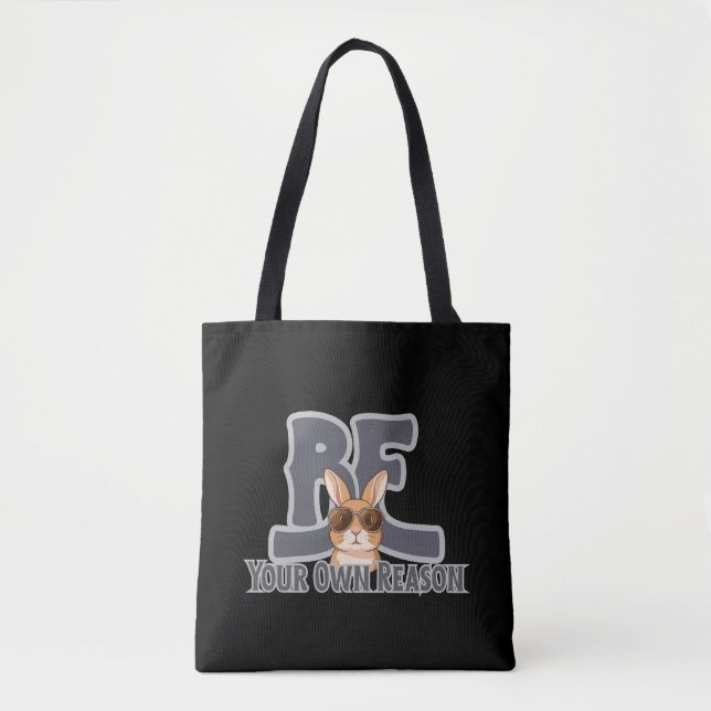Tote Bag Sois Ton Propre Lapin de Motivation – Mignon (Devant)