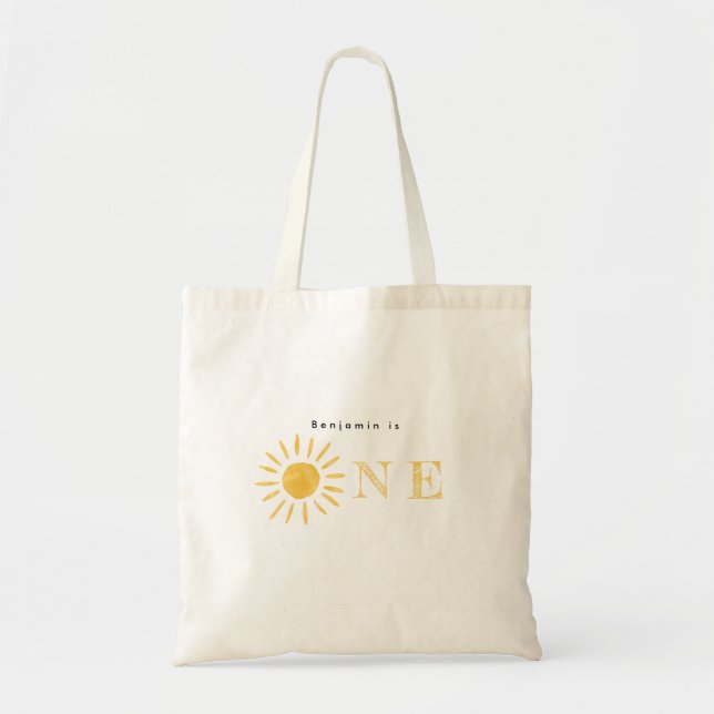 Tote Bag soleil 1er anniversaire aquarelle soleil (Devant)