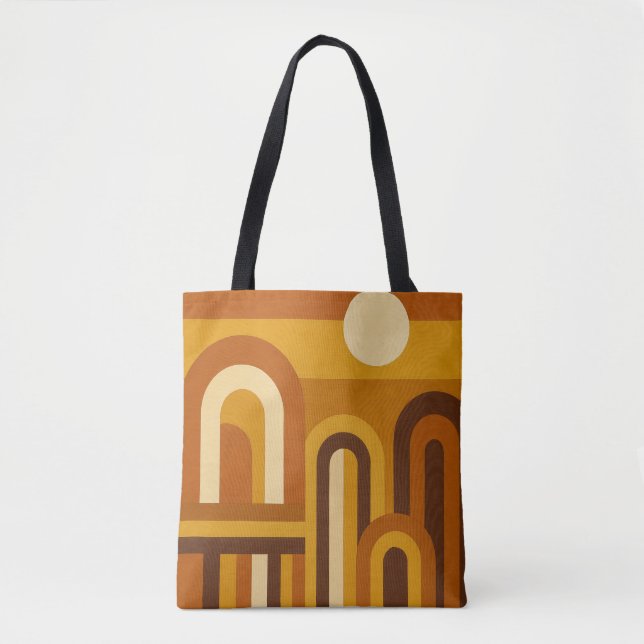 Tote Bag Soleil & Arches Design Géométrique Moderne du Mili (Devant)