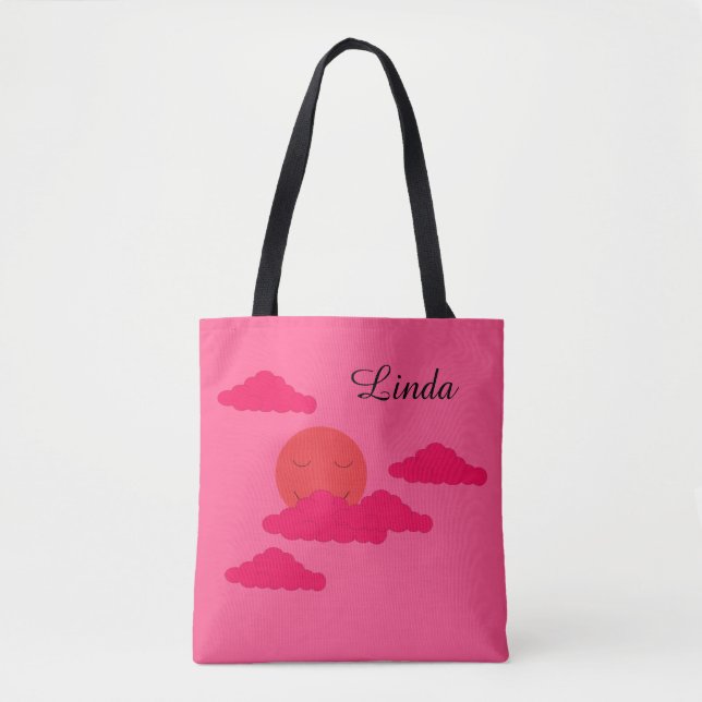 Tote Bag Soleil couchant orange : Fuchsia (Devant)