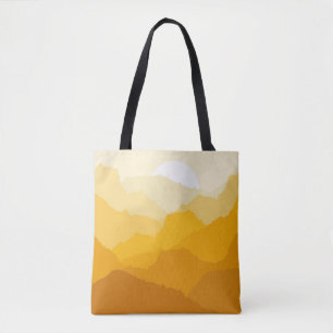 Tote Bag Soleil de montagne jaune et orange