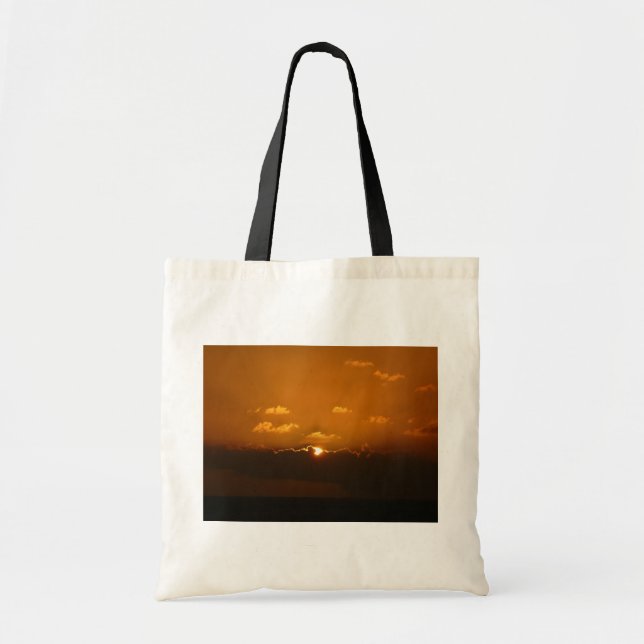 Tote Bag Soleil Derrière les nuages I Orange Sunset Photo (Devant)