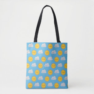 Tote Bag Soleil et pluie Kawaii