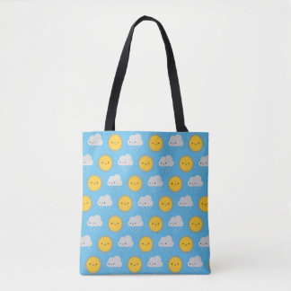 Tote Bag Soleil et pluie Kawaii