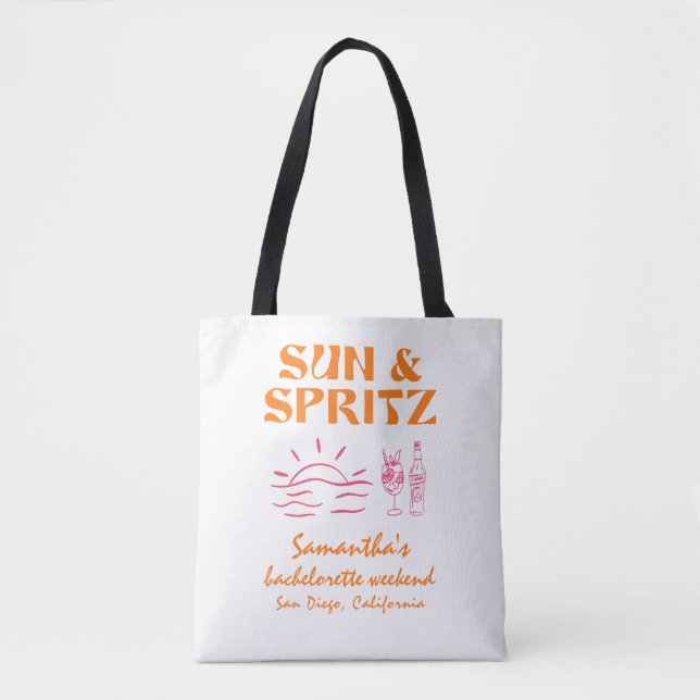 Tote Bag Soleil et week-end de jeune fille Spritz (Devant)