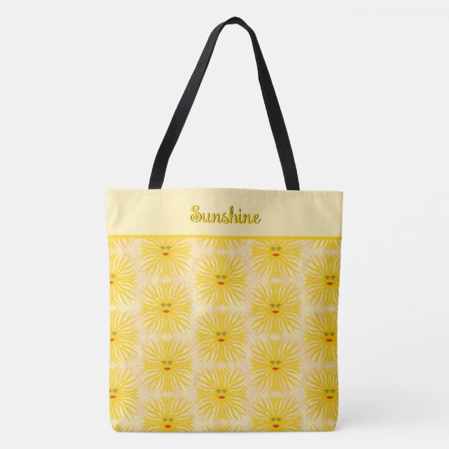 Tote Bag Soleil Jaune Rouge Soleil Face Enfants Plage Impri (Devant)