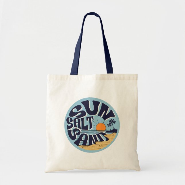 Tote Bag Soleil Sel Sable Rétro Plage Coucher de Soleil (Devant)