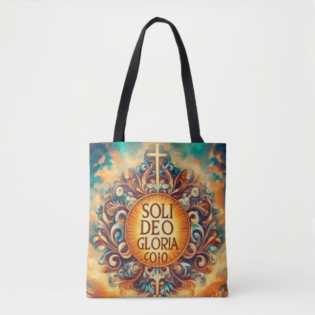 Tote Bag Soli Deo Gloria, Gloire à Dieu seul, chrétien (Devant)