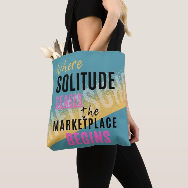 Tote Bag Solitude Introspection Introvert Nietzsche quote (De près)