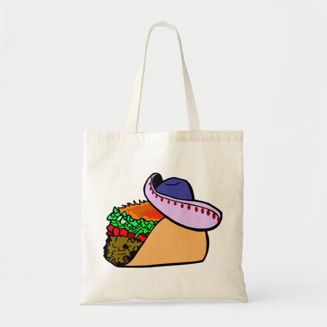 Tote Bag Sombrero portant du taco (Devant)