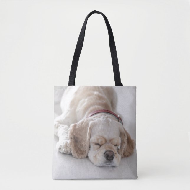 Tote Bag Sommeil de chien de cocker (Devant)