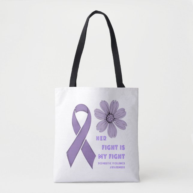 Tote Bag Son Combat Est Mon Combat Contre La Violence Domes (Devant)