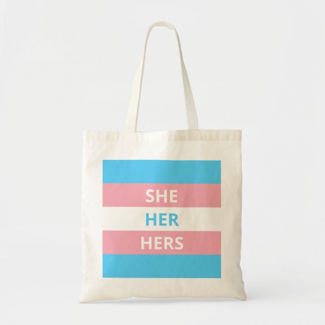 Tote Bag Son Pronononounes Transgender Flag Budget Fourre-t (Devant)