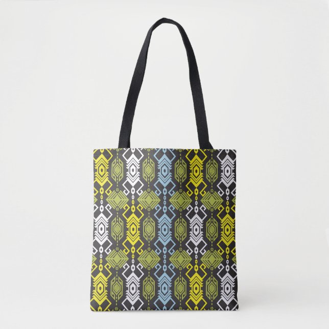 Tote Bag Songket Tenun : Motif Indonésien Traditionnel. (Devant)