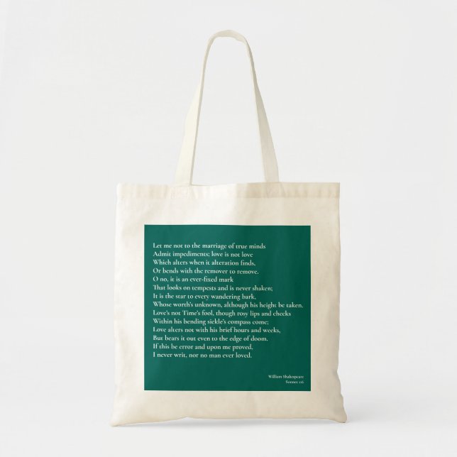 Tote Bag Sonnet 116Laissez-moi ne pas parler du mariage des (Devant)