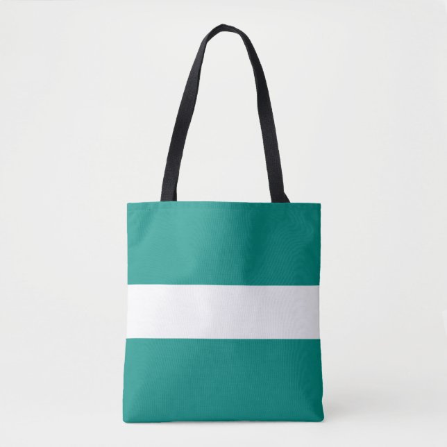 Tote Bag Sophistiqué Professionnel Large Turquoise Blancs (Devant)