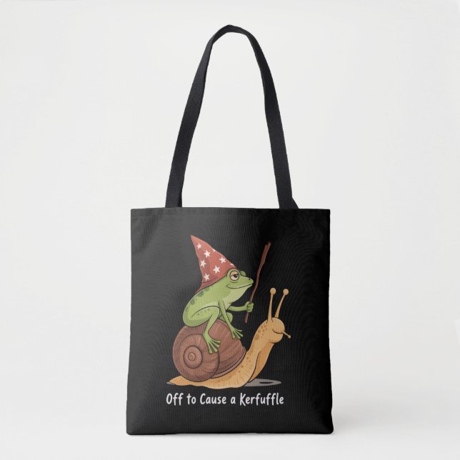 Tote Bag Sorcier Grenouille Fantaisiste Partant pour Causer (Devant)