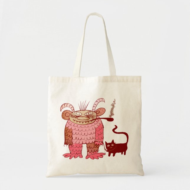Tote Bag sorcier mauvais avec son chat (Devant)