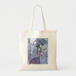 Tote Bag Sorcière Améthyste Fantaisie Art Halloween