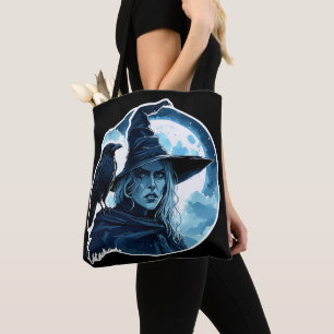 Tote Bag Sorcière avec un corbeau - Halloween Fun 2