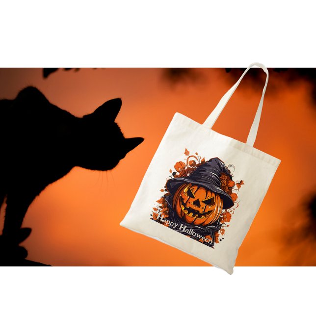 Tote Bag Sorcière Citrouille maléfique (Créateur téléchargé)