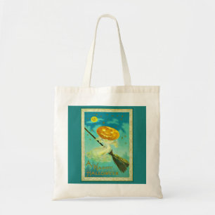 Tote Bag Sorcière citrouille sur Broom Trick ou Treat Canva