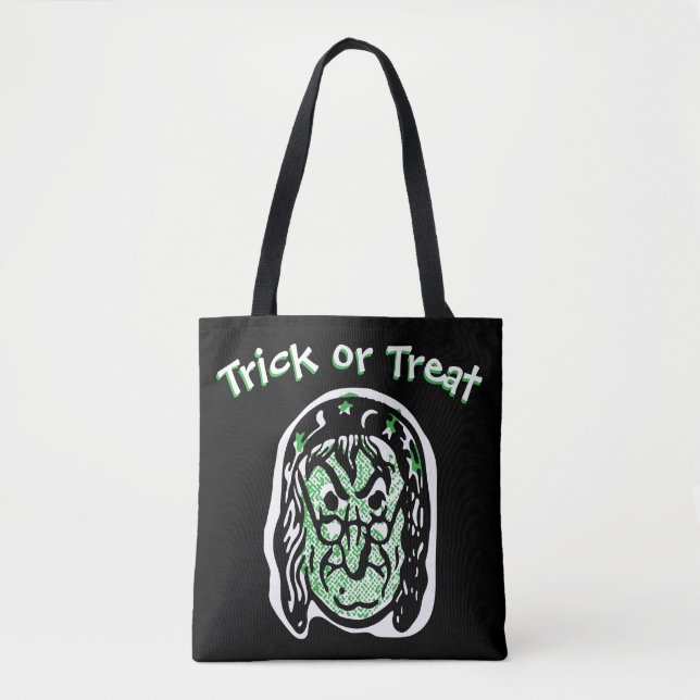Tote Bag Sorcière classique d'Halloween | Trick foncé ou tr (Devant)