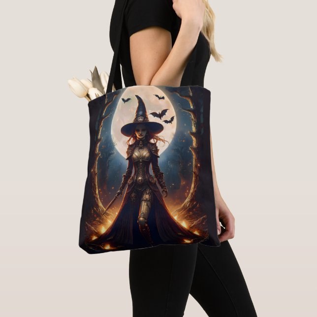Tote Bag Sorcière de la forêt Steampunk Halloween (De près)