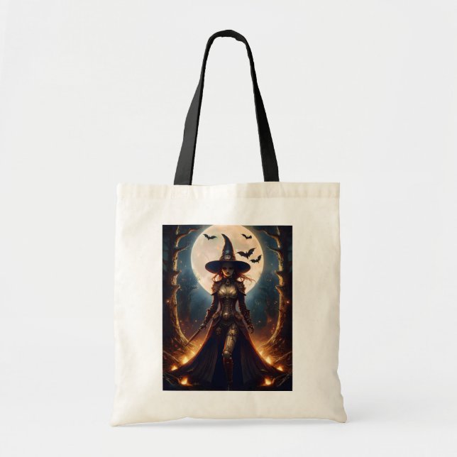 Tote Bag Sorcière de la forêt Steampunk Halloween (Devant)