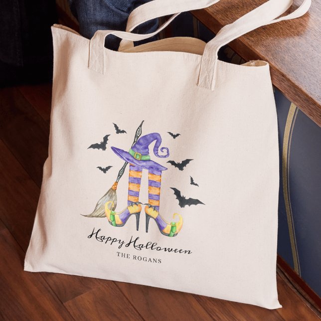 Tote Bag Sorcière d'Halloween jambes et chapeau (Créateur téléchargé)