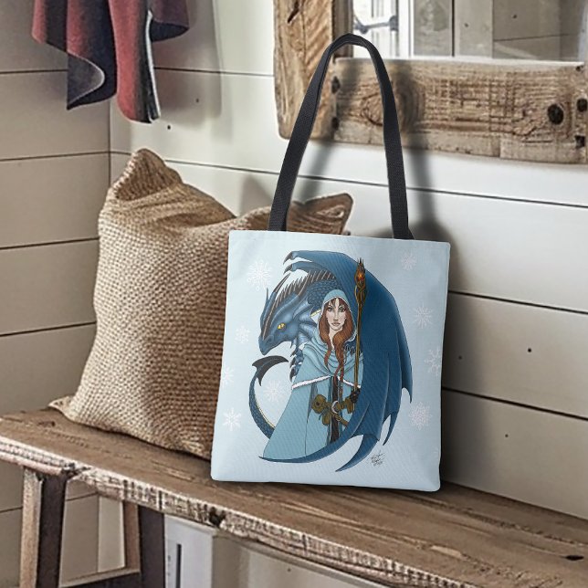 Tote Bag  Sorcière du dragon bleu Flocons de neige (Créateur téléchargé)