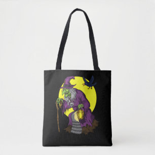 Tote Bag Sorcière effrayante Éffrayant Corbeau Halloween